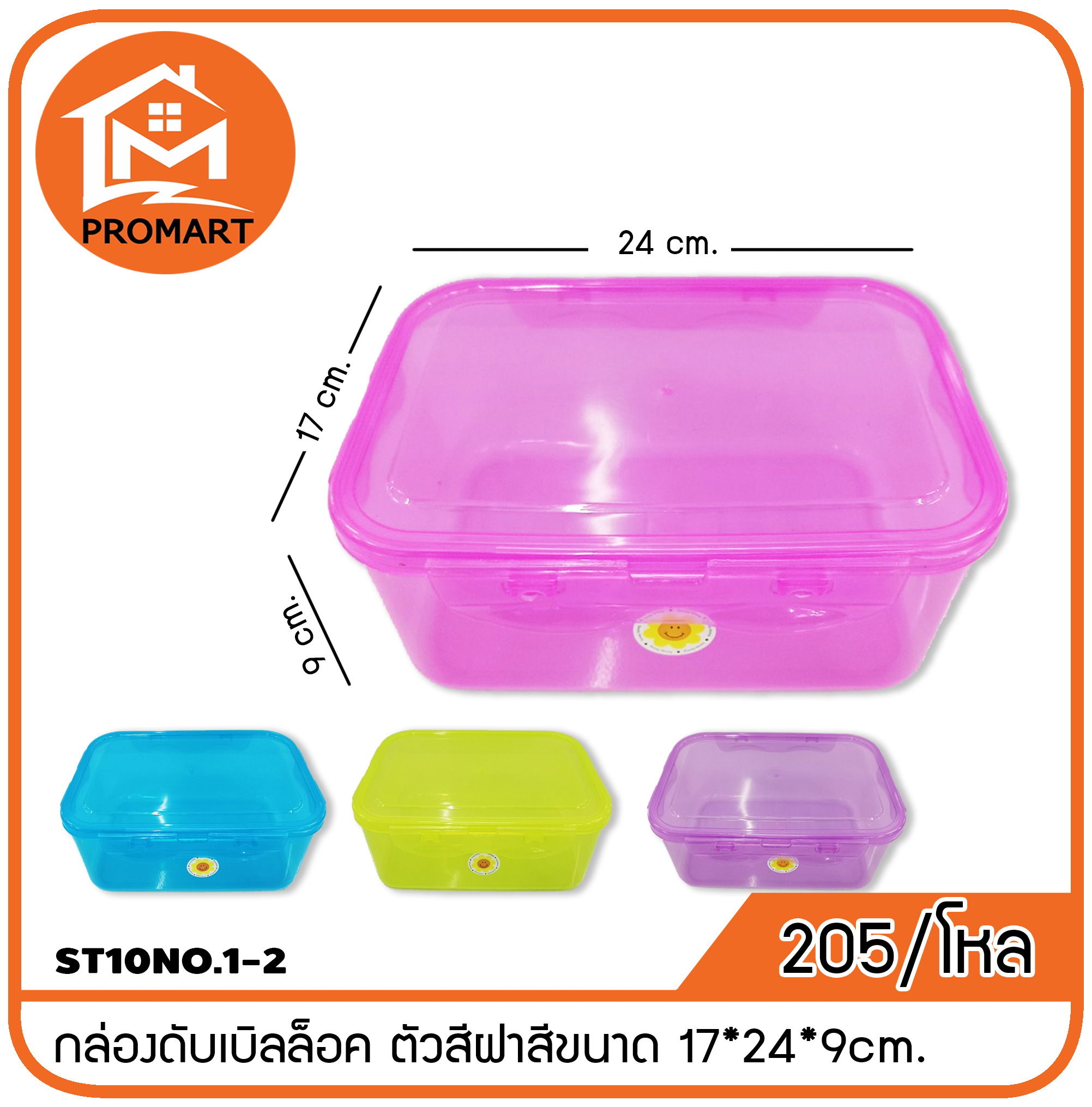 ST10NO.1-2 กล่องดับเบิลล็อค ตัวสีฝาสีขนาด 17*24*9cm.