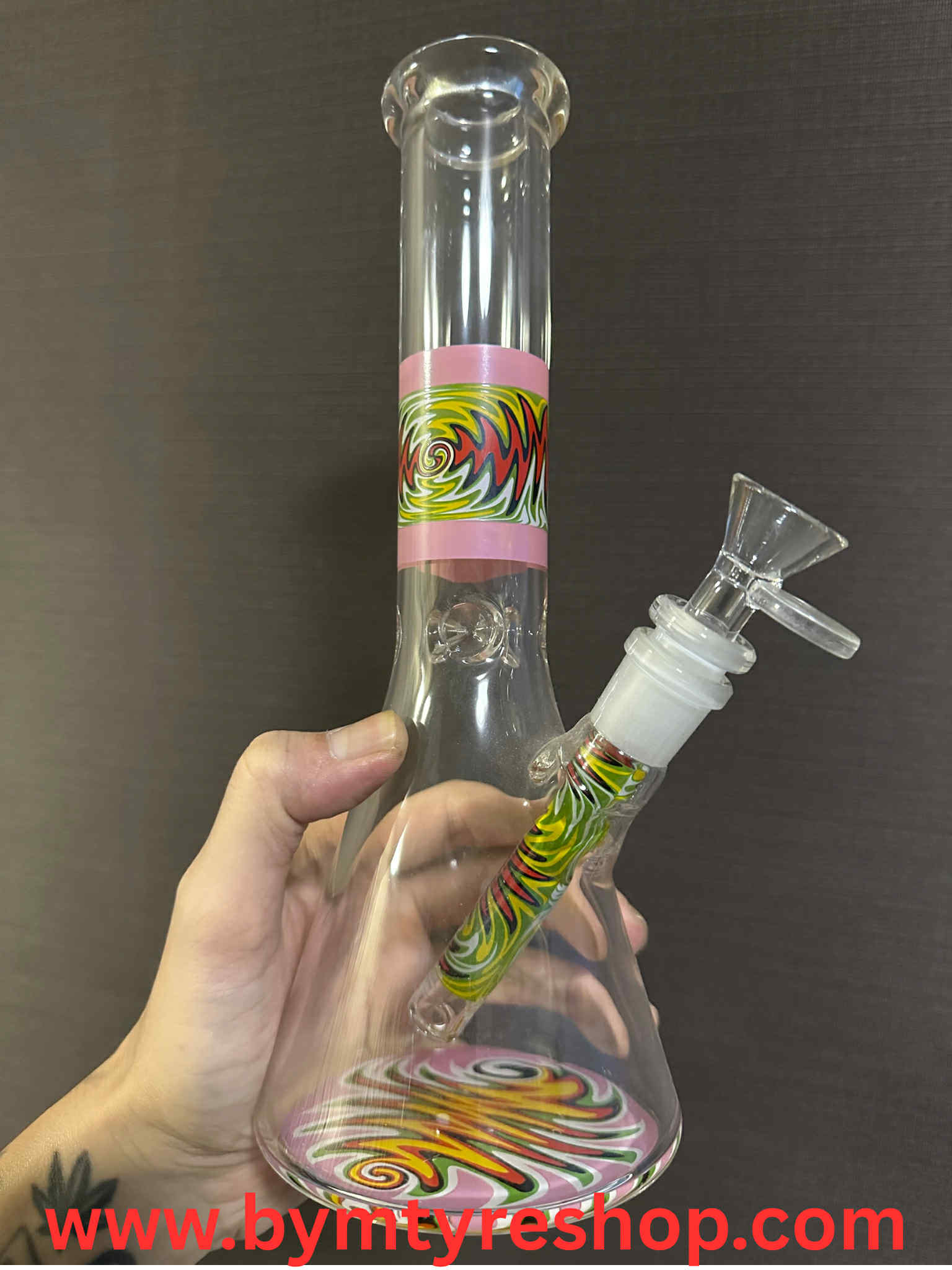 Glass Orange Pink Line 26(cm.)