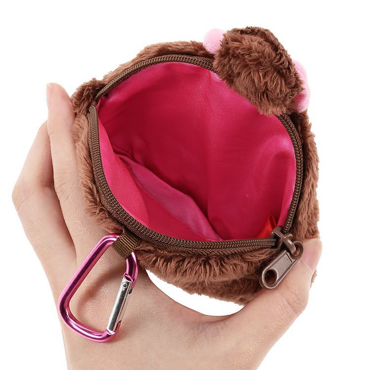 Monchhichi กระเป๋าใส่เหรียญแบบซิป มีห่วงคล้อง กระเป๋าพวงกุญแจม่อนชิชิ Mini pouch with carabiner