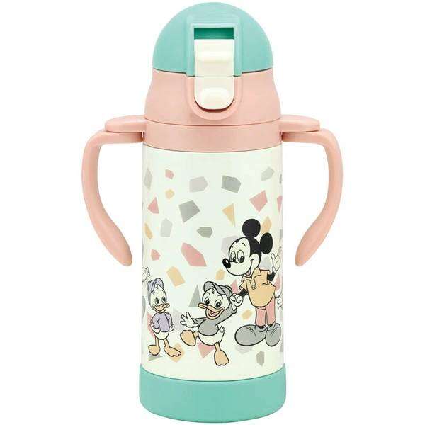 NEW!! Skater - 2WAY Straw Stainless Mug 350ml แก้วหัดดื่มเก็บความเย็นแบบหลอดดูด สำหรับเด็ก ขนาด 350ml.