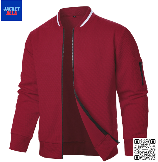 เสื้อแจ็คเก็ตผู้ชายซิป คอตั้ง เสื้อแจ็คเก็ต เสื้อสเวตเตอร์ถัก jacquard เสื้อสเวตเตอร์ถักลำลองผู้ชาย บริการปักสกรีนโลโก้ตามต้องการ