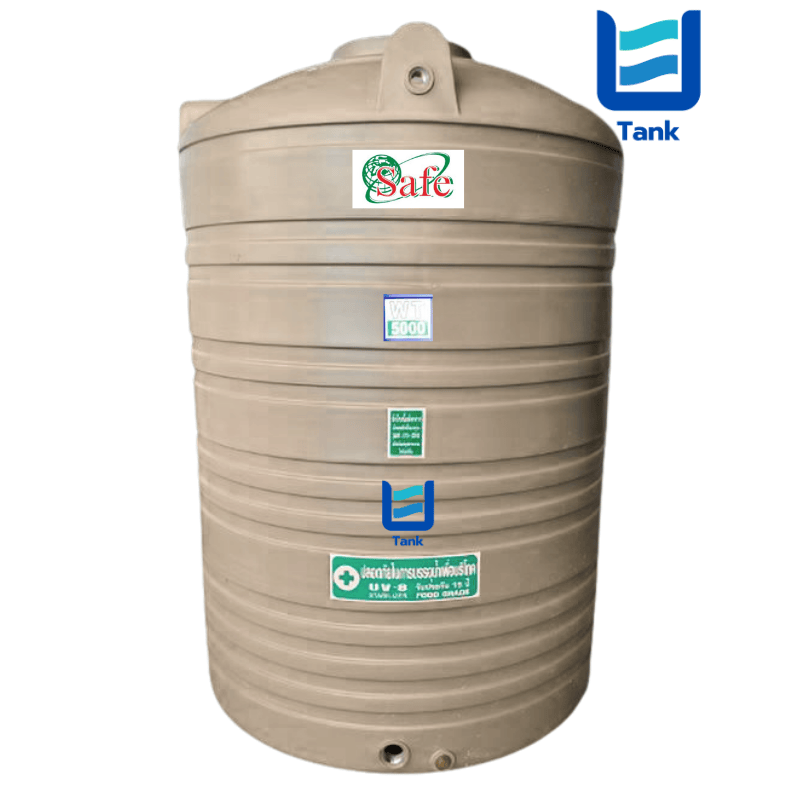 SAFE ถังเก็บน้ำ PE 5000 ลิตร สีเรียบมาตรฐาน รุ่น WT5000 มี 4 สี : ครีม,ขาว,น้ำเงิน,เทา