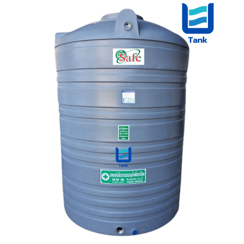 SAFE ถังเก็บน้ำ PE 5000 ลิตร สีเรียบมาตรฐาน รุ่น WT5000 มี 4 สี : ครีม,ขาว,น้ำเงิน,เทา