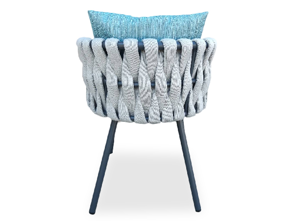 Dining Leisure Outdoor Garden Cafe Aluminum Restaurant Rope Wooden Chair