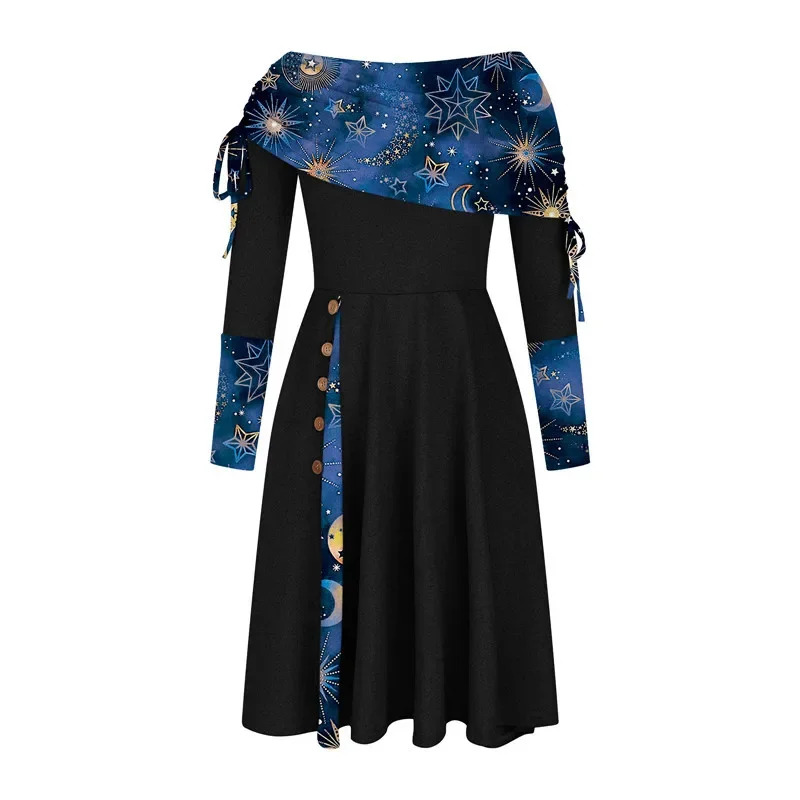 Women's Autumn/winter Off-shoulder Long Sleeve Dress
