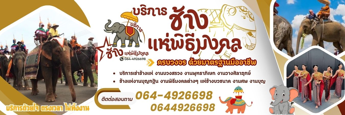 จ้างช้างแห่พิธีมงคล 064-4926698