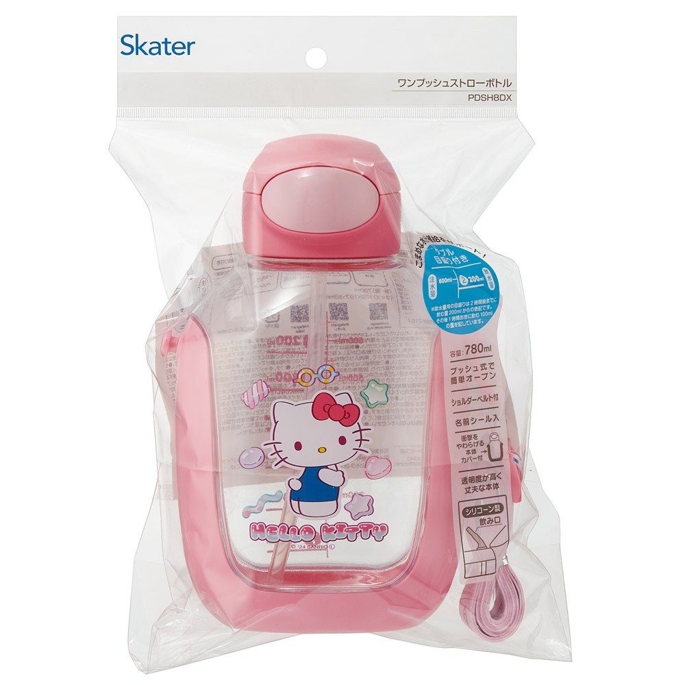 รุ่นใหม่ 2025 Skater - กระติกน้ำหลอดดูด มีสเกลบอกปริมาณน้ำ ขนาด 780 ml. One Push Straw Water Bottle