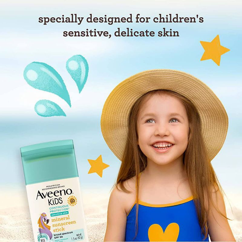 Aveeno Kids Continuous Protection Sensitive Skin Mineral SPF 50 Sunscreen ครีมกันแดดสำหรับเด็ก