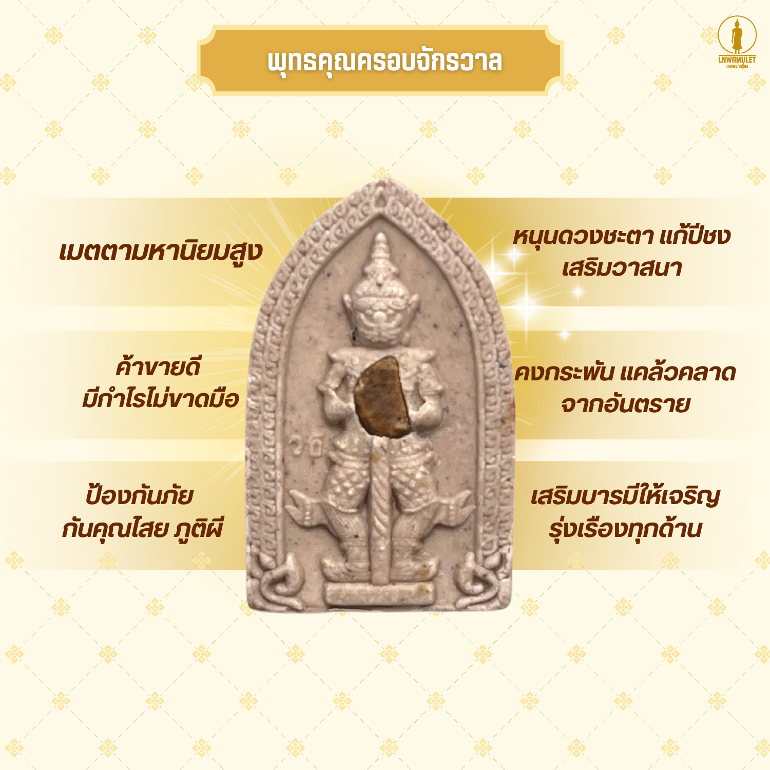 พระเครื่อง ท้าวเวสสุวรรณ รุ่น แก้ปีชง รวยไม่จบ จนไม่เป็น ภัยไม่มี
