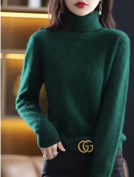 Women Sweater Turtleneck Knitted Pullovers Slim Soft Warm Female Long Sleeve