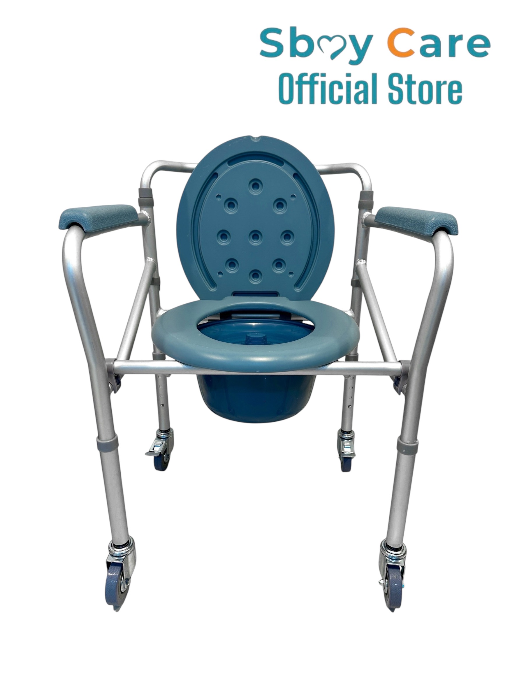 Sbay Care เก้าอี้นั่งถ่ายอลูมิเนียมมีล้อ ALK616L-3"