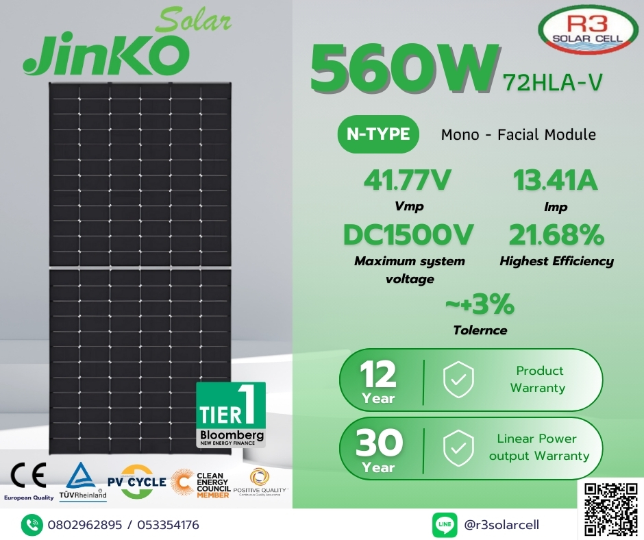 JINKO Solar PV Module 560W MONO N-Type
