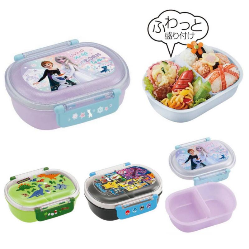 NEW เพิ่มลายปี 2026 Skater - กล่องข้าว กล่องอาหารเด็ก Antibacterial Dishwasher Safe Fluffy Lid Tight Lunch Box Oval ขนาด 360ml.
