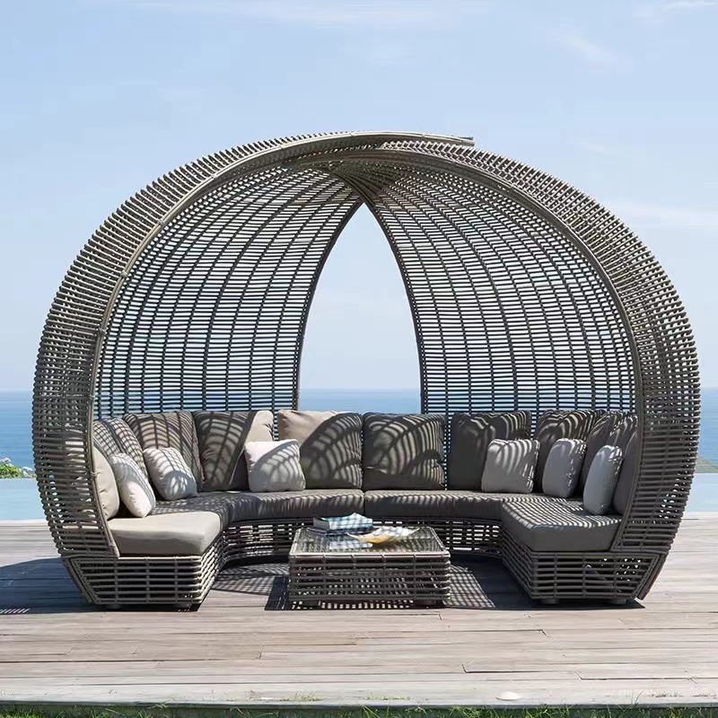 Weather Outdoor Sun Bed Patio Rattan Swimming Pool Furniture Sun Lounger
