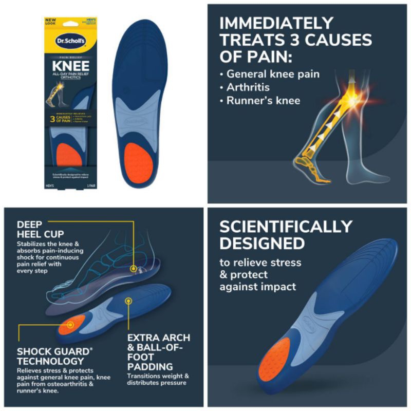 Dr.Scholl's Insoles แผ่นเสริมรองเท้า พื้นรองเท้าด้านใน ดูแลเท้า
