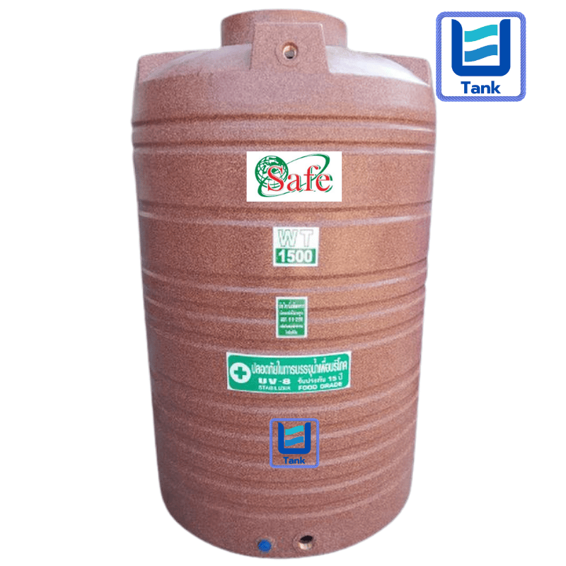 SAFE ถังเก็บน้ำ PE 1500 ลิตร ลายแกรนิต รุ่น WTG1500 มี 4 สี : ทราย / เขียว / เทา / แดง
