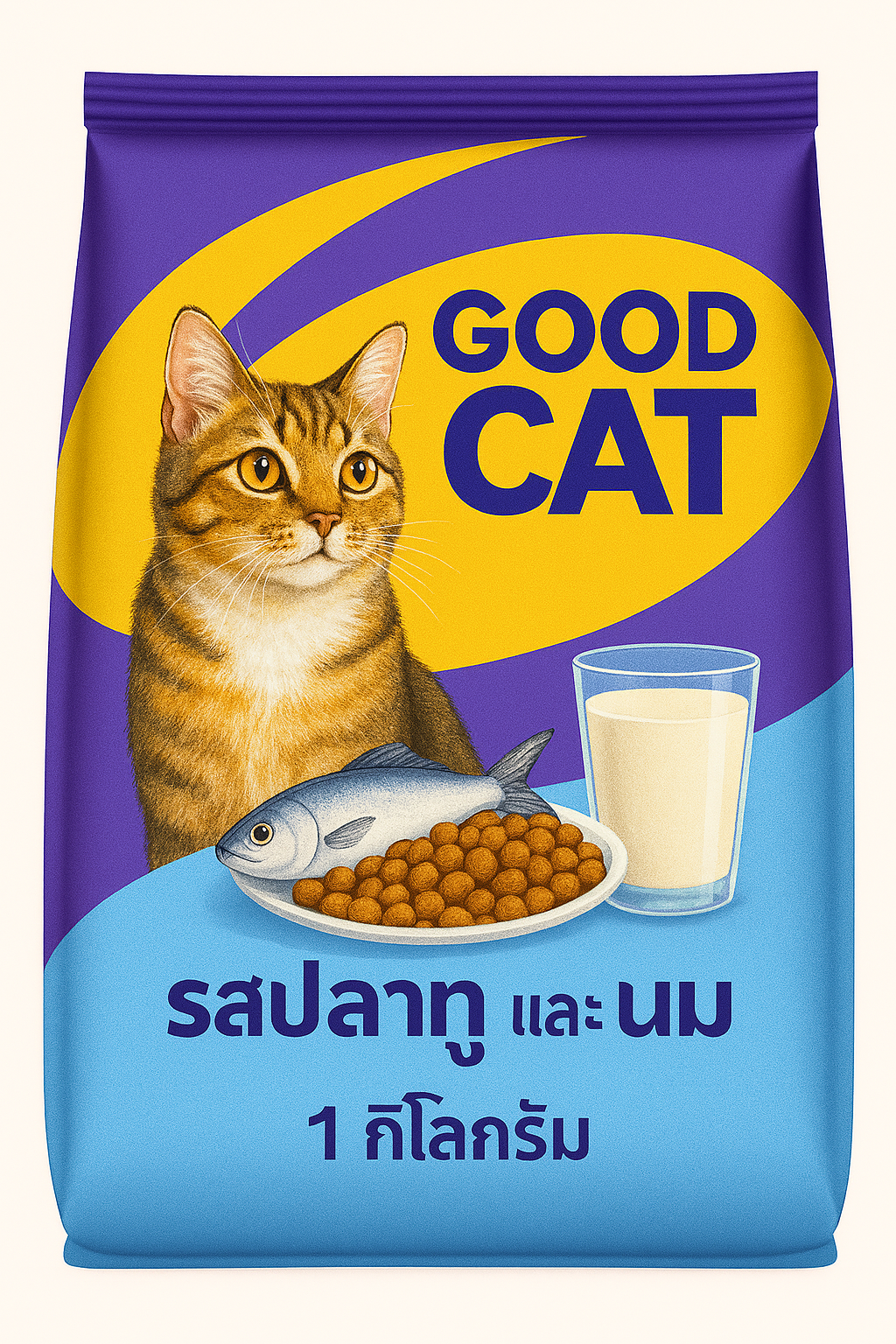 อาหารแมว รสปลาทูและนม