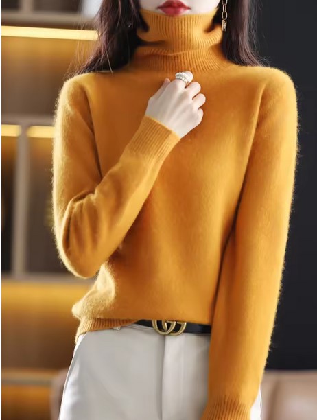 Women Sweater Turtleneck Knitted Pullovers Slim Soft Warm Female Long Sleeve