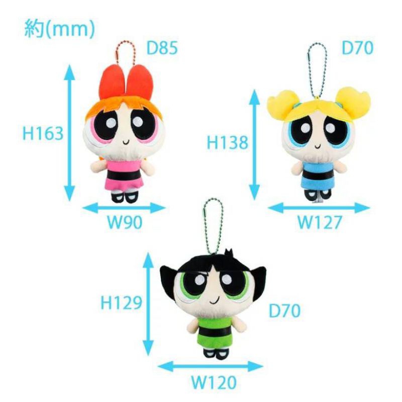 พวงกุญแจ Powerpuff Girls Plush Mascot Keychain จากญี่ปุ่น