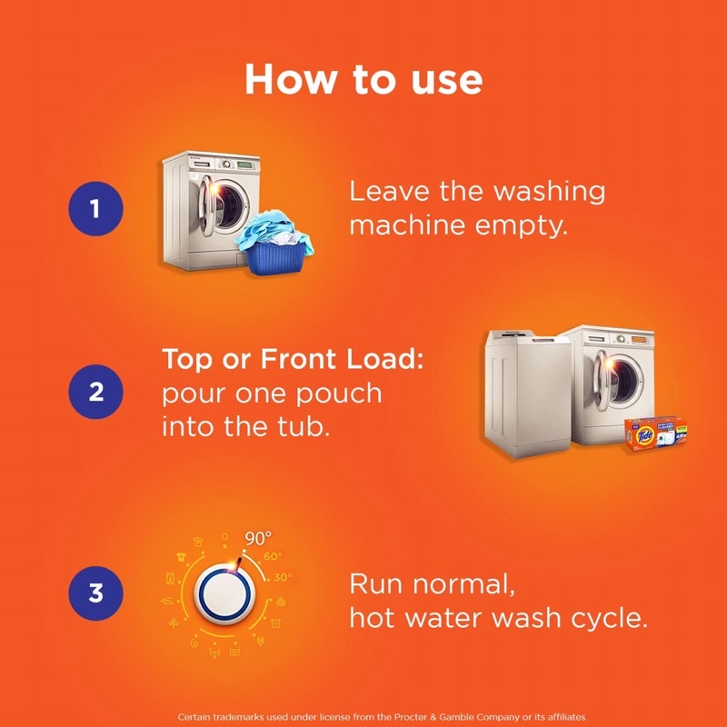 [แบ่งขาย / ซอง] ผงล้างเครื่องซักผ้า Tide washing machine cleaner, ขนาด 75g. / ซอง