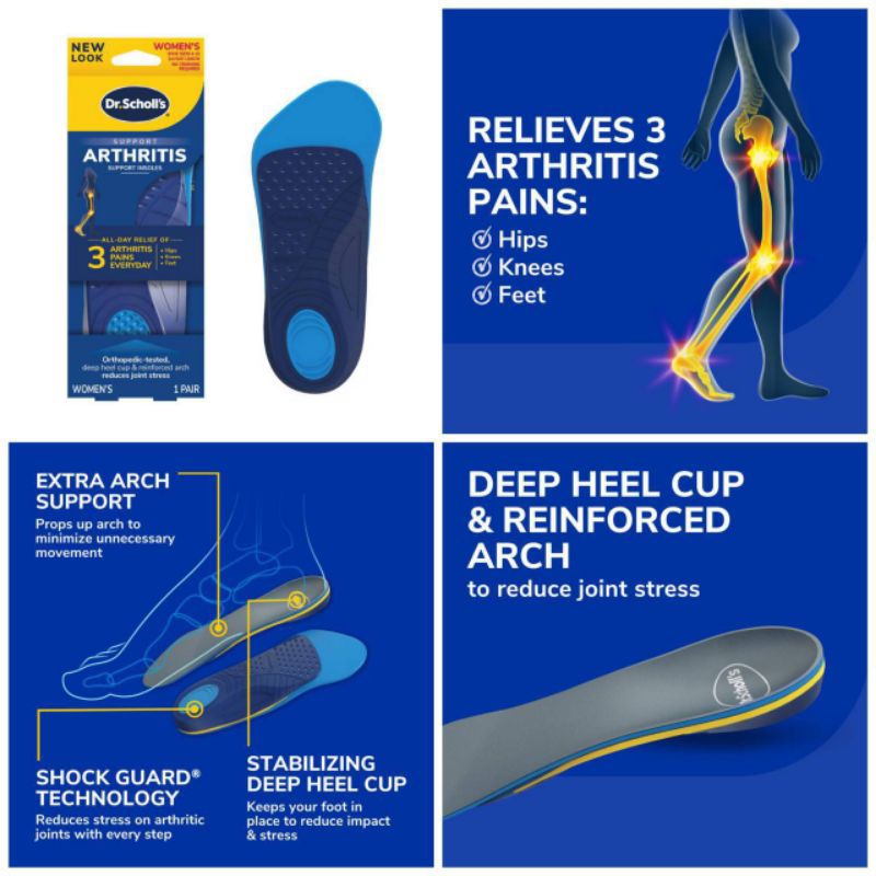 Dr.Scholl's Insoles แผ่นเสริมรองเท้า พื้นรองเท้าด้านใน ดูแลเท้า