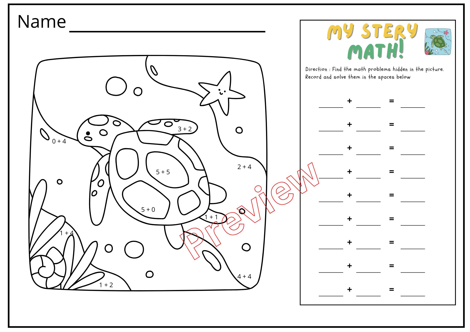 🍀ไฟล์ ใบงาน แบบฝึกนับตัวเลขระบายสี และการบวกเลขผลลัพธ์ไม่เกิน 20 สำหรับเด็กระดับ เตรียมอนุบาล - อนุบาล 3🍀