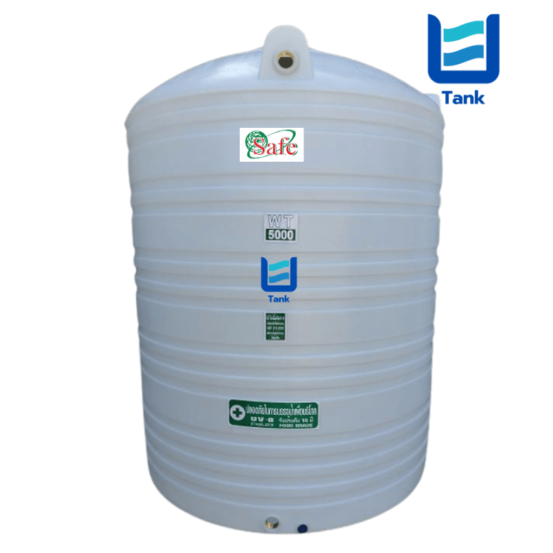 SAFE ถังเก็บน้ำ PE 5000 ลิตร สีเรียบมาตรฐาน รุ่น WT5000 มี 4 สี : ครีม,ขาว,น้ำเงิน,เทา
