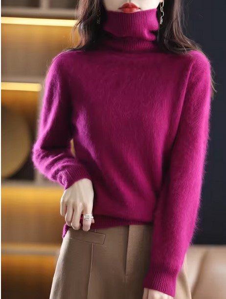 Women Sweater Turtleneck Knitted Pullovers Slim Soft Warm Female Long Sleeve