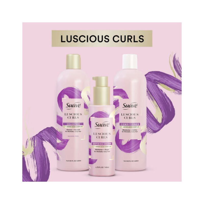 Suave Curl Defining, Luscious Curls for Curly hair - Shampoo, Conditioner & Defining Cream แชมพูสำหรับผมดัด, ผมหยิก