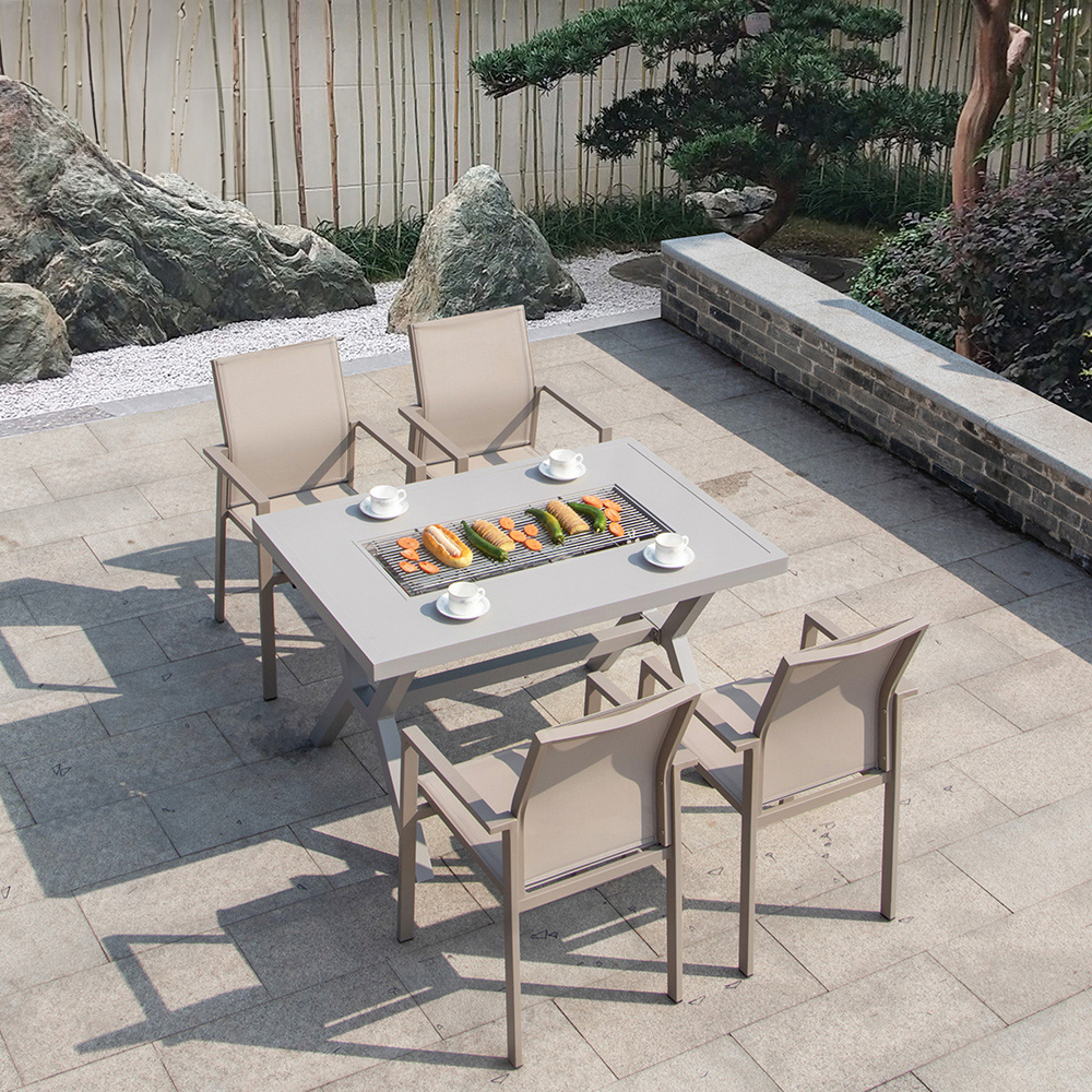 Outdoor leisure aluminum alloy barbecue put desk