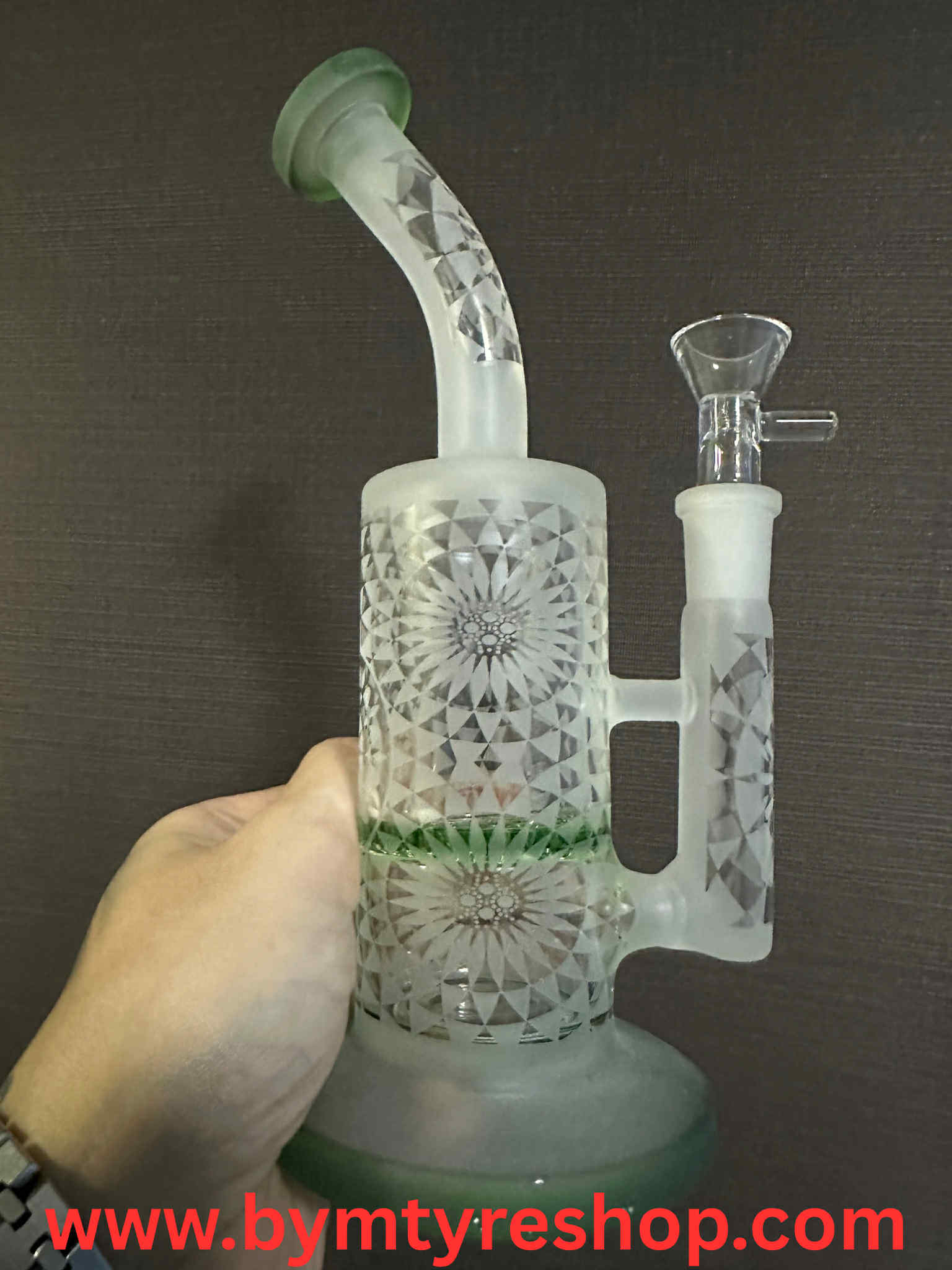 Stemless Glass Green Percolator 23(cm.)