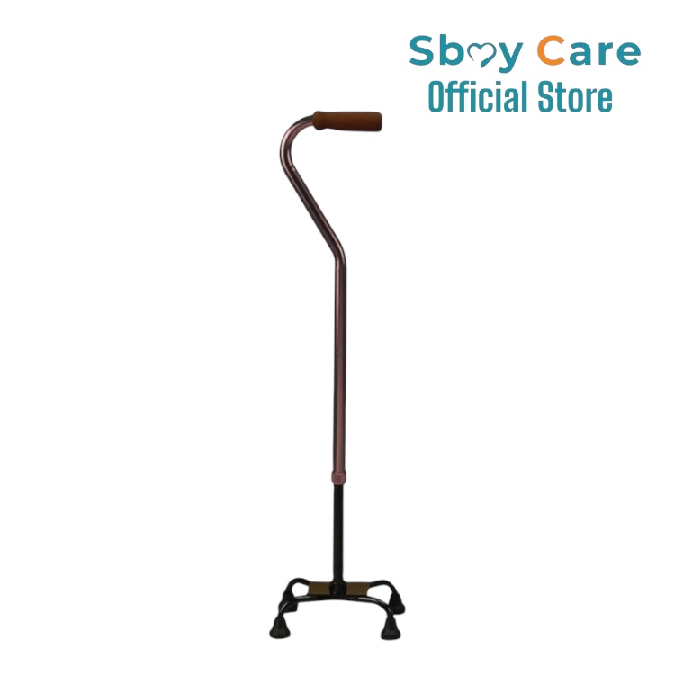 Sbay Care ไม้เท้าสี่ขา ฐานกว้างด้ามจับโค้ง FY947