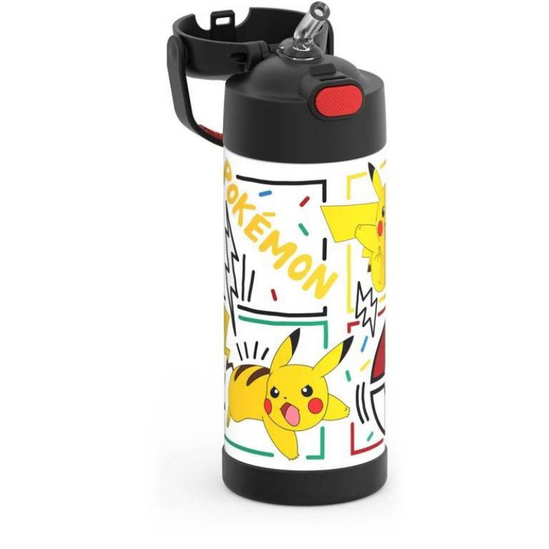 NEW!! Thermos Stainless Steel Bottle with straw 14 oz. ขวดน้ำสแตนเลสรักษาอุณหภูมิแบบหลอดดูด