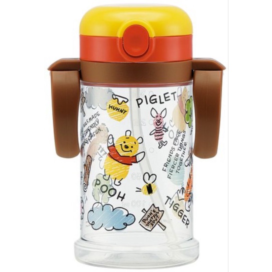 NEW เพิ่มลายปี 2024 SKATER straw mug แก้วหัดดื่มแบบ 2 in 1 มีสายสะพาย+มือจับ ขนาด 370ml.