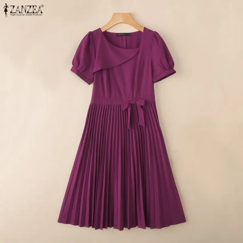 ZANZEA Elegant Puff Sleeve Party Dress