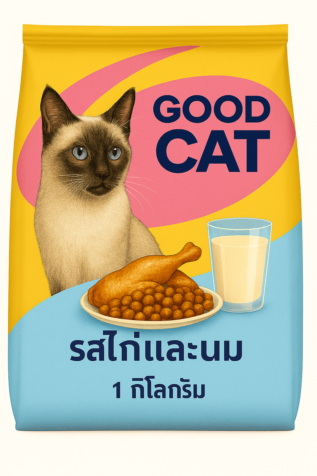 อาหารแมว รส ไก่และนม