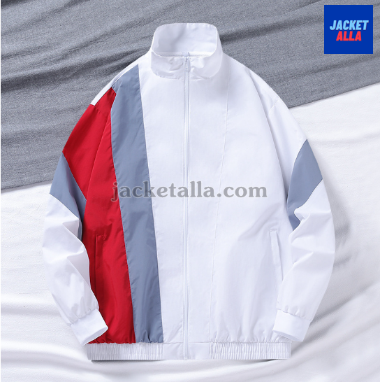 แจ็คเก็ตใหม่ Unisex หญิงชาย ฤดูใบไม้ผลิและฤดูใบไม้ร่วง เสื้อกันลมกีฬาลำลองคอปก