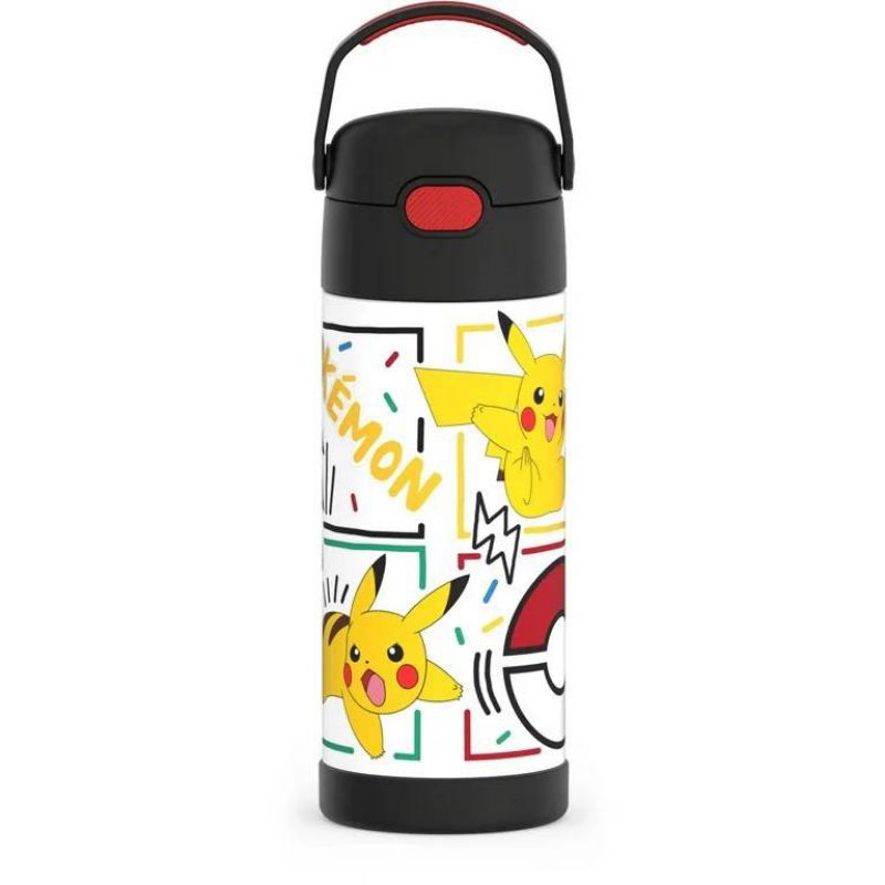 NEW!! Thermos Stainless Steel Bottle with straw 14 oz. ขวดน้ำสแตนเลสรักษาอุณหภูมิแบบหลอดดูด