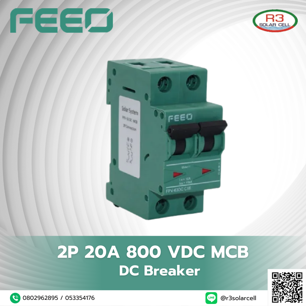 FEEO DC Breaker 2P 20A 800 VDC MCB