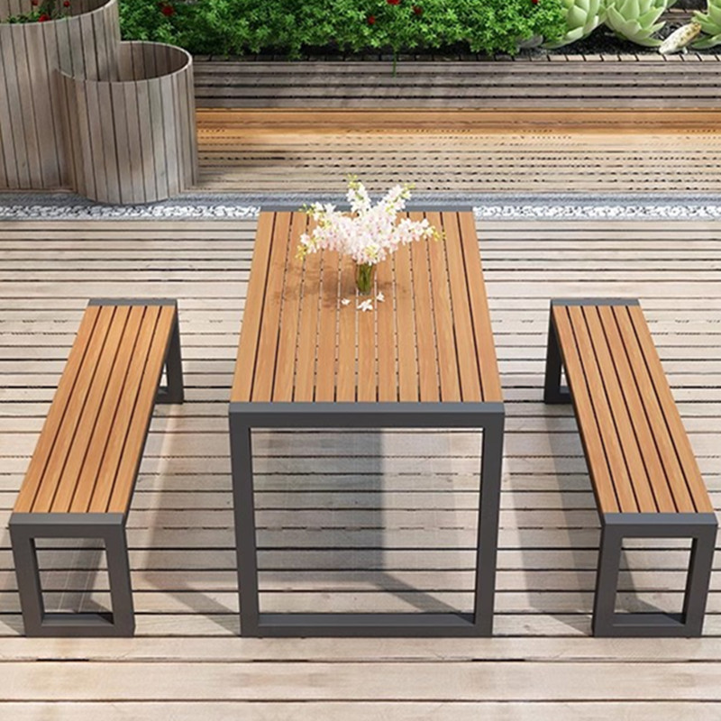 Restaurant Dining Aluminium Backyard Courtyard Bench Garden Patio Furniture Set Outdoor Table And Chair Set