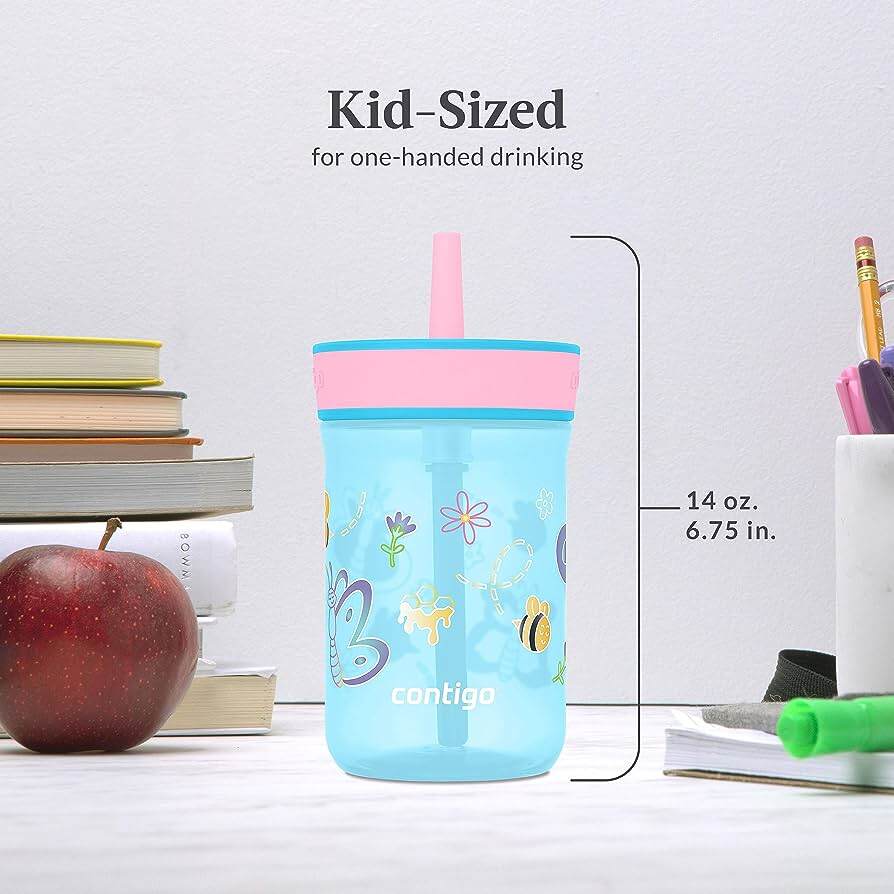 NEW!! Contigo Leighton Kids Tumbler with Straw, ขนาด 14oz แก้วน้ำดื่มเด็ก Contigo แบบหลอดดูด