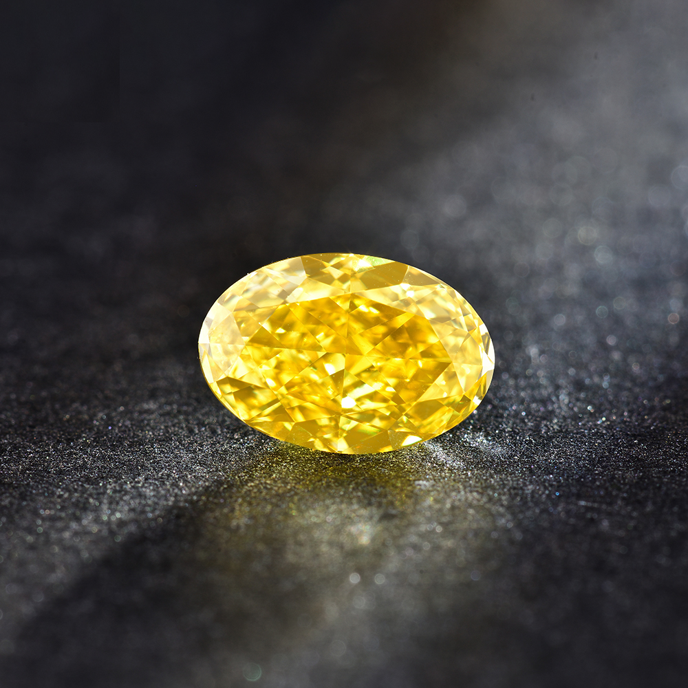 เพชรสีเหลืองทรงรี Oval cut