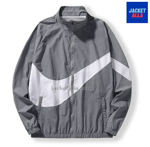 แจ็คเก็ตใหม่ Unisex หญิงชาย ฤดูใบไม้ผลิและฤดูใบไม้ร่วง เสื้อกันลมกีฬาลำลองคอปก Windbreaker วิ่งสบายๆ Nice
