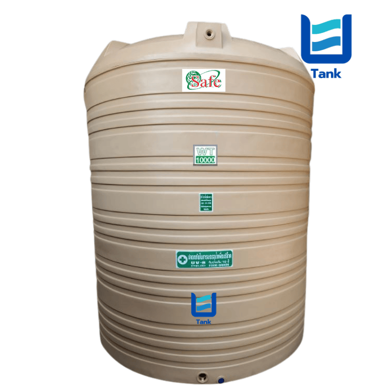 SAFE ถังเก็บน้ำ PE 10000 ลิตร สีเรียบมาตรฐาน รุ่น WT10000 มี 4 สี : ครีม,ขาว,น้ำเงิน,เทา