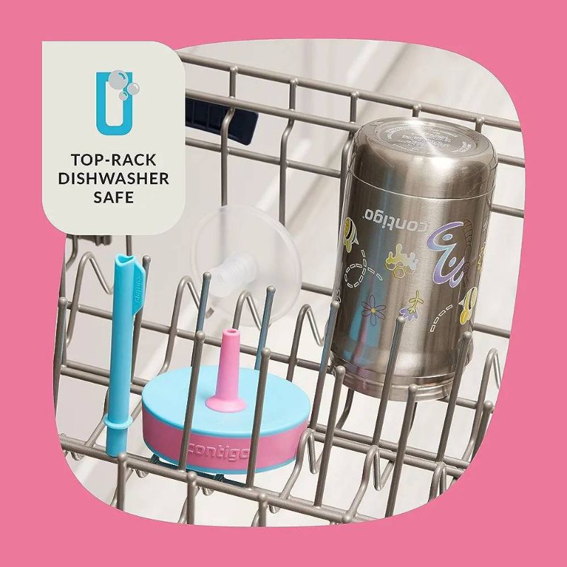 Contigo Leighton Vaccum-Insulated Kids Water Bottle with Spill-Proof Lid and Straw, 12oz. แก้วน้ำดื่มสแตนเลสแบบเก็บความเย็น