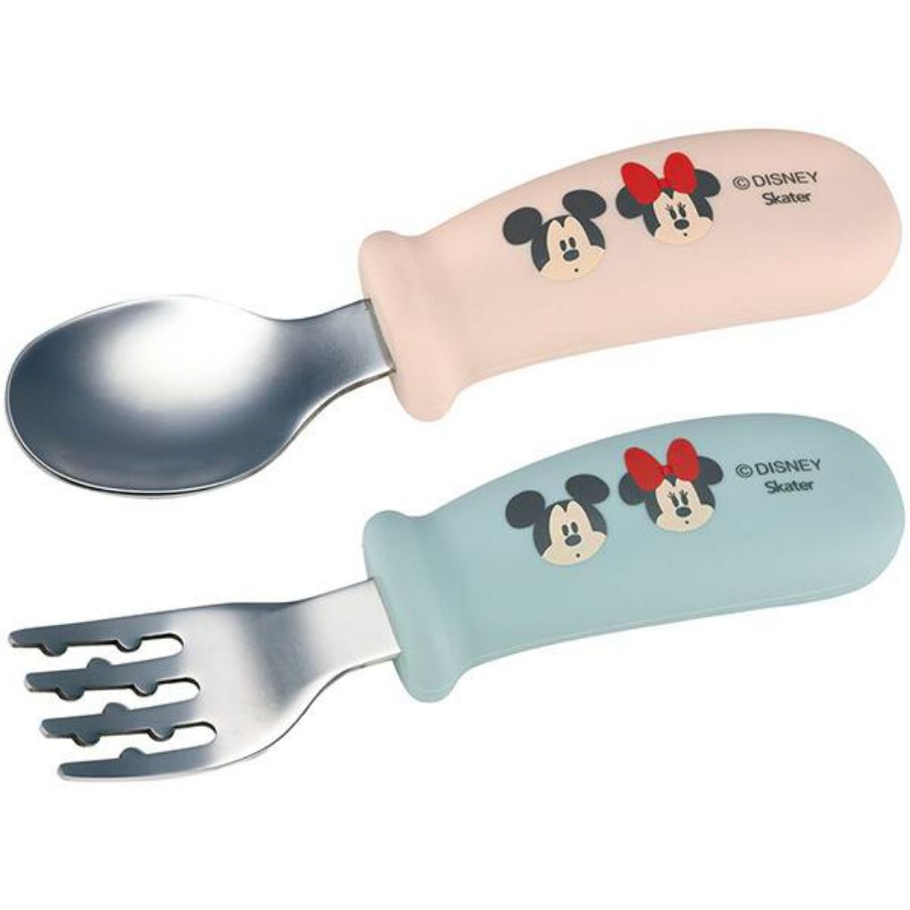 Skater - ชุดช้อนส้อมด้ามจับซิลิโคน Easy-to-Grip Silicone Spoon and Fork Set