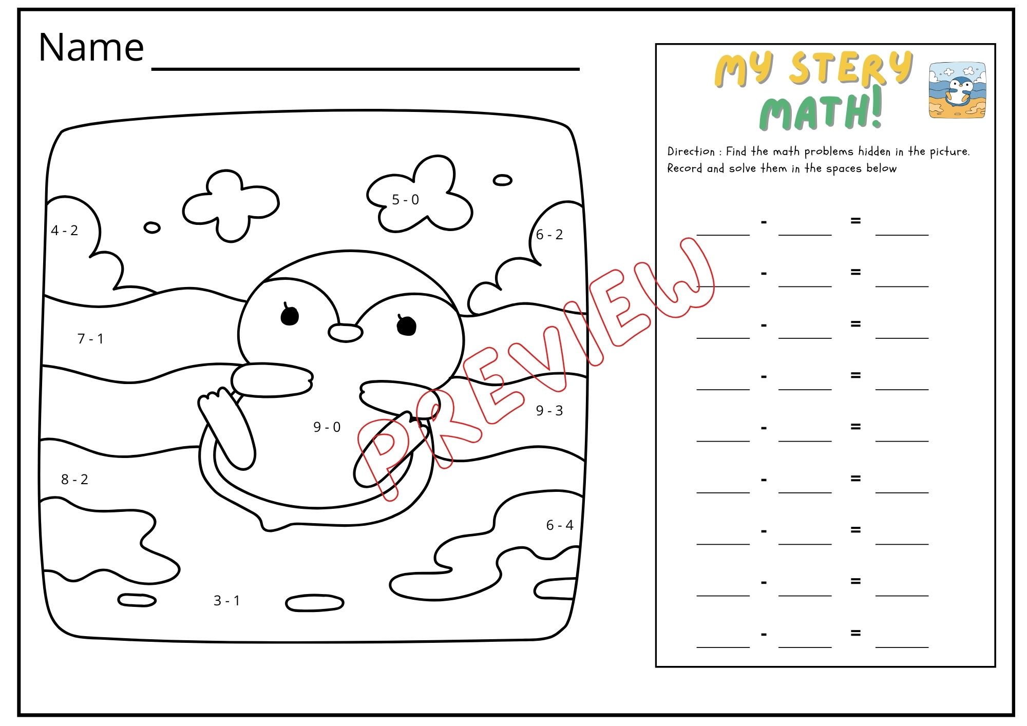 🍀ไฟล์ ใบงาน แบบฝึกนับตัวเลขระบายสี และการลบเลขผลลัพธ์ไม่เกิน 20 สำหรับเด็กระดับ เตรียมอนุบาล - อนุบาล 3🍀