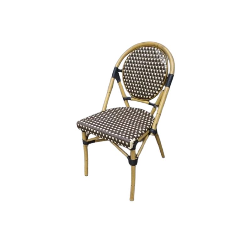 Outdoor Garden Stacking Balcony Patio Restaurant Plastic Rattan Wicker French Bistro Dining Chair For Cafe
