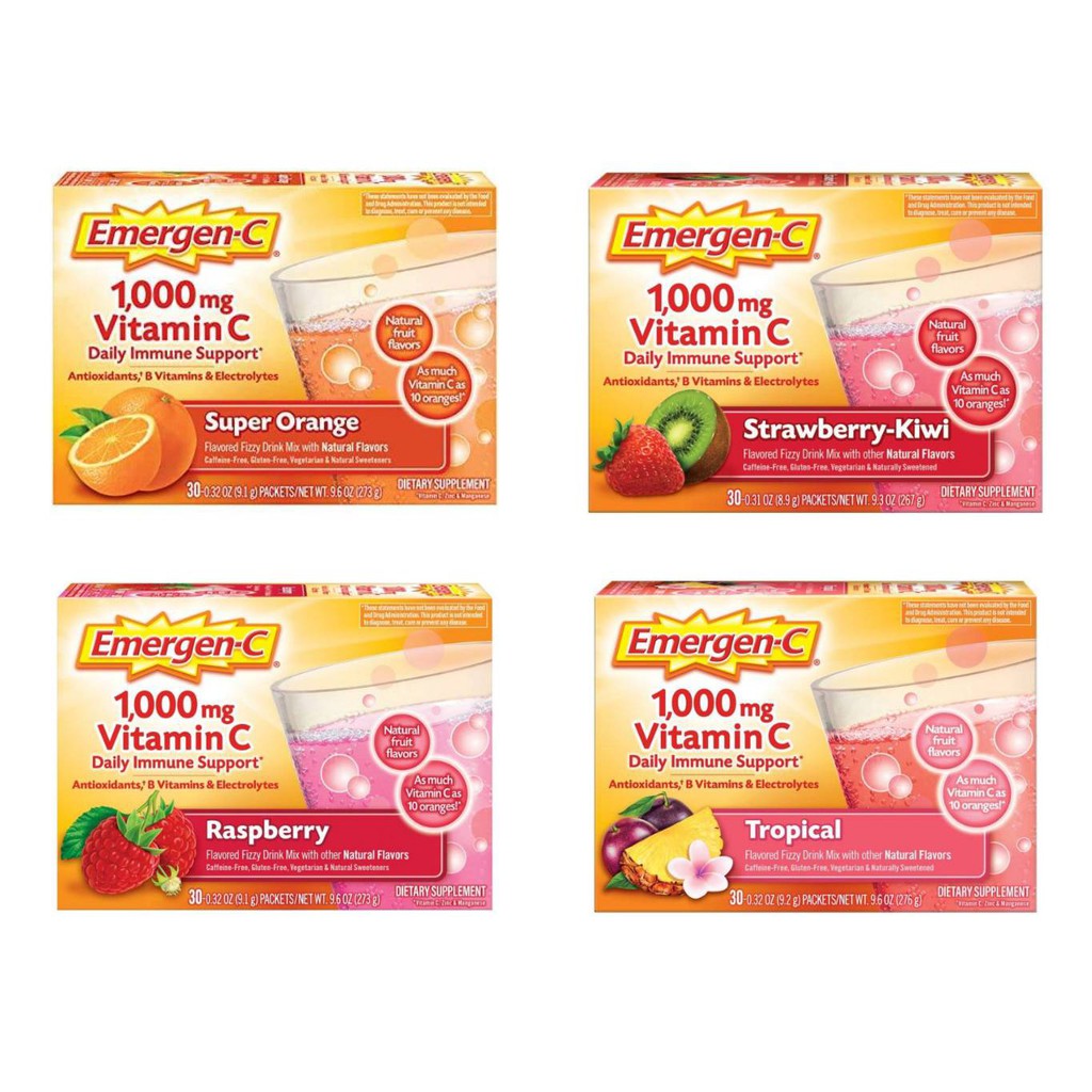 Emergen-C Vitamin C 1000mg. Daily Immune Support - 30 ซอง
