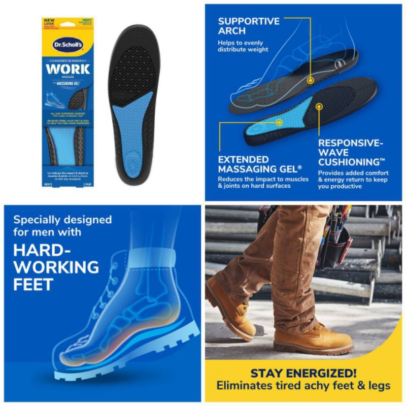 Dr.Scholl's Insoles แผ่นเสริมรองเท้า พื้นรองเท้าด้านใน ดูแลเท้า